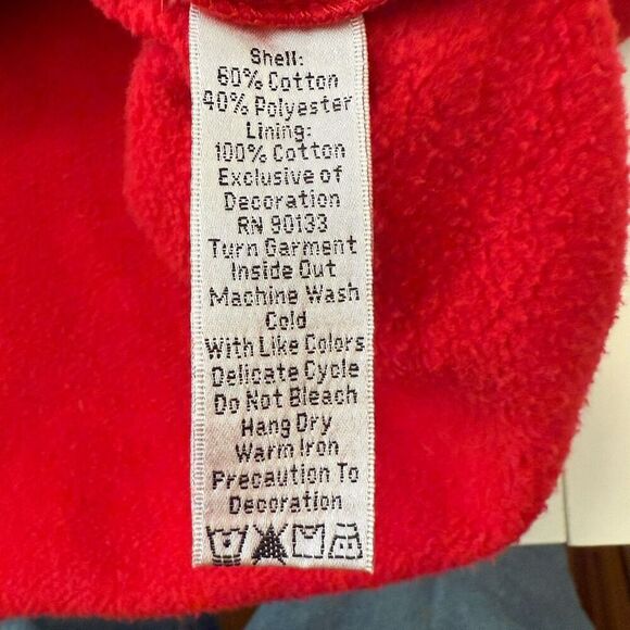 Quacker Factory Red & Navy Hooded Zip Sweatshirt with Crystal Beading Sz S - Picture 9 of 14